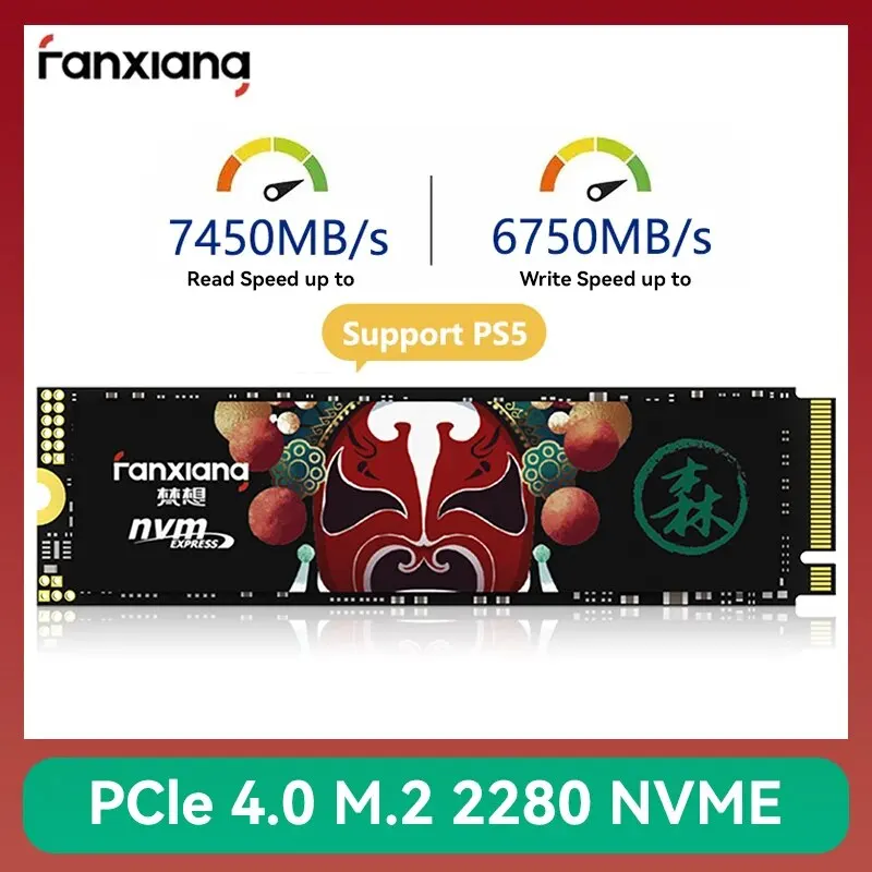 Fanxiang 7400 MB/s SSD NVMe M.2 2280 2TB 1TB 내부 솔리드 스테이트 하드 디스크 PCIe4.0x4 2280 SSD 드라이브 PS5 노트북 데스크톱