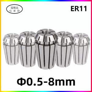 ER11 콜릿 조각 기계 스핀들 탄성 척, ER11 모터 샤프트, ER11 너트 렌치, 고정밀 범위 0.5-8mm