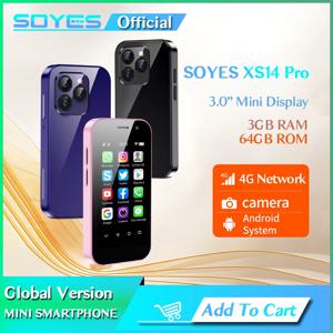 SOYES XS14 슈퍼 미니 휴대폰, 4G LTE, 3GB, 64GB, 안드로이드 9.0, 쿼드 코어, 3.0 인치, 2600mAh, 페이스 ID, C 타입, OTG 소형 스마트폰