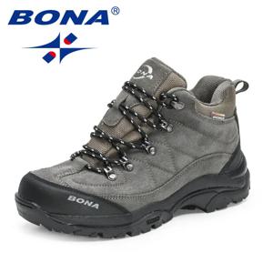 BONA 2023 남성용 미끄럼 방지 내마모성 하이킹 신발, 야외 고품질 조깅 워킹화, 신상 디자이너