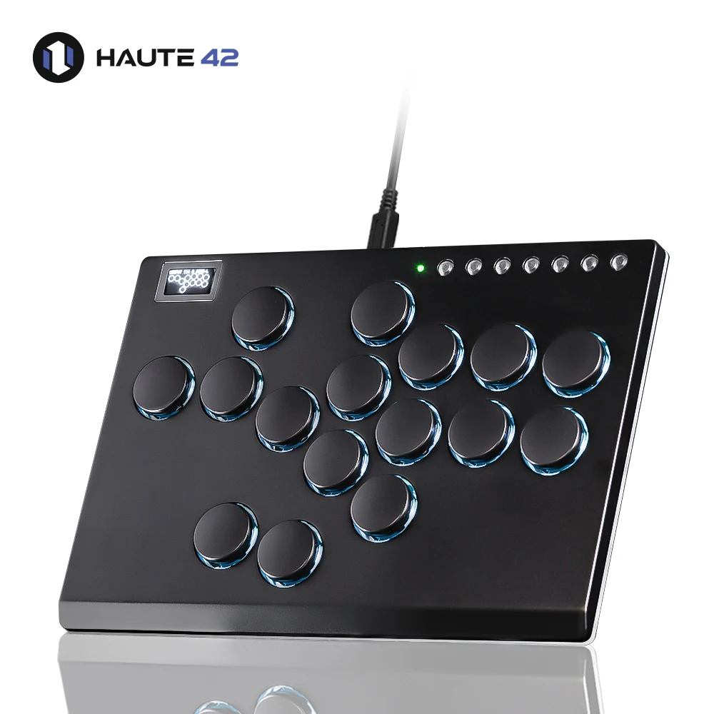 Haute42 메탈 조이스틱 히트박스 컨트롤러, 아케이드 파이팅 스틱, PC, PS3, PS4, 스위치, 스팀 미니 히트박스 레버리스 컨트롤러