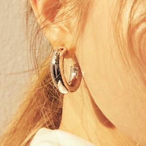 [Hei][수지, 최강희, 이하늬, 차예련, 크리스탈 착용] chubby volume hoop earring