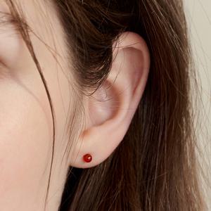 [Hei][sv925] red onyx earring