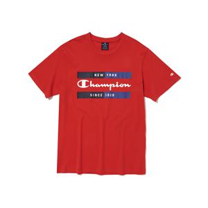 챔피온 EU 남여공용 반팔 라운드 티셔츠 헤리티지 그래픽 캐주얼CKTS3ES02레드