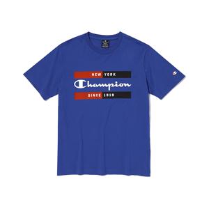 챔피온 EU 남여공용 반팔 라운드 티셔츠 헤리티지 그래픽 캐주얼CKTS3ES02블루