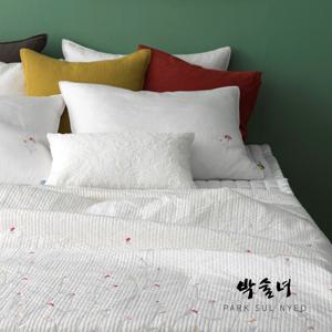 박술녀 여름 풍기인견 피그먼트 누빔워싱 베개커버 50x70 / 화이트,블루,핑크