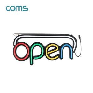 Coms LED 오픈 네온사인 보드OPEN 간판 (W79E2E4)