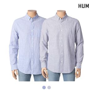 [HUM]유니) 코튼린넨 스트라이프 셔츠(FHNECSL703P)
