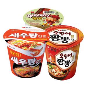 농심 오징어짬뽕 소컵 6개 +새우탕 소컵 6개 +짜파게티 범벅 6개