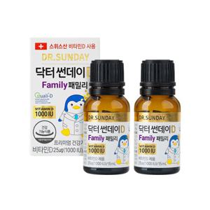 닥터썬데이D 패밀리 1000IU 액상 비타민D 15ml(12개월) X 2개