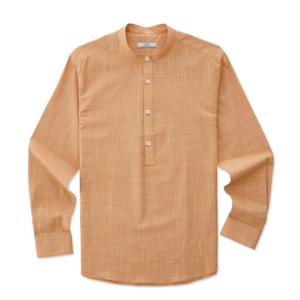 STCO 남성 오렌지 클래식 잔조직 헨리넥 셔츠