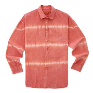 STCO 남성 핑크 오버핏 타이다잉 긴팔 셔츠