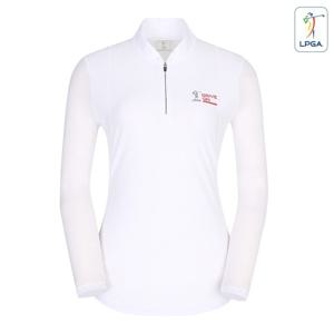 [LPGA골프웨어] 여성 메쉬 소매 반짚업 티셔츠(L202TL513P)