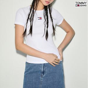 [타미진]여성 슬림핏 TOMMY 뱃지 반팔티