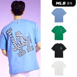 [MLB][TAG79000원]체커보드클리핑로고오버핏반팔티셔츠(4Color)