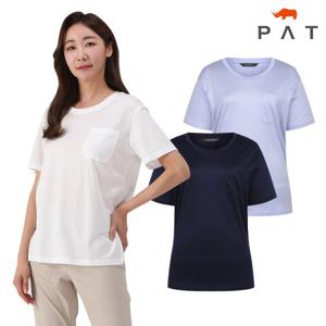 [PAT 여성] 코튼실켓 포켓 라운드 티셔츠_QI45303