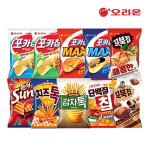 [오리온]포카칩스윙칩치즈톡단백질칩썬핫꼬북 외 골라담기