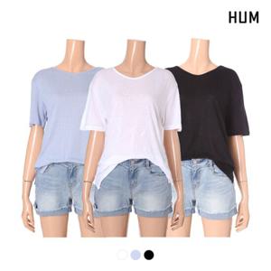 [HUM]여) 루즈핏 슬럽 반팔 티셔츠(FHNMCTR506M)