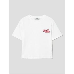 (324342LY11) [에잇세컨즈] 코튼 크롭 자수 반소매 티셔츠  화이