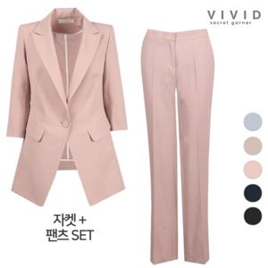 VIVID SET 여성 여름 마터치 정장자켓+정장팬츠 세트