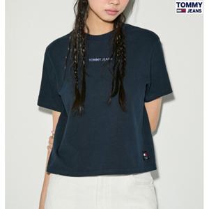 타미진 여성 TOMMY 센터 스몰로고 박시 반팔티