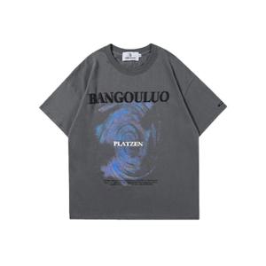 가바바 남녀공용 블루 블랙홀 디자인 반팔 티셔츠 G77017