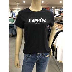 [리바이스] 여성 퍼펙트 로고 반팔 티셔츠 블랙 (173691250) [P001483674]