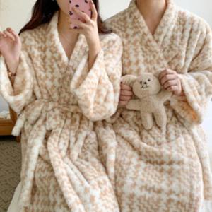 [GIL2LPP]여성 남성 로브 커플 극세사 수면 가운 수면옷 (13684105)