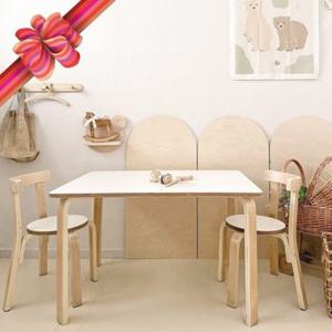 [리퍼상품] 맘스 니노책상+의자2개 세트/유아 어린이 의자 테이블