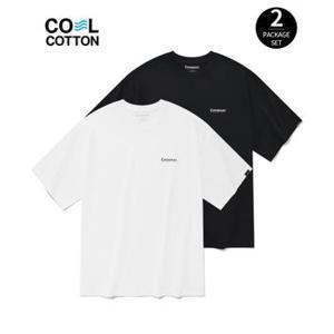 쿨 코튼 2-PACK 티셔츠 블랙+화이트 CO2402STE1BK