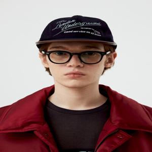 Leather trimming wool cap_Dark Navy