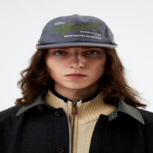 Leather trimming wool cap_Grey