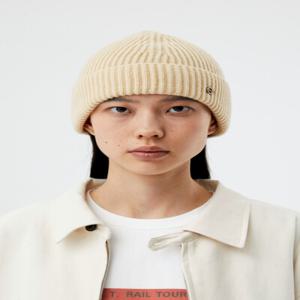Roundel earflap beanie_Cream