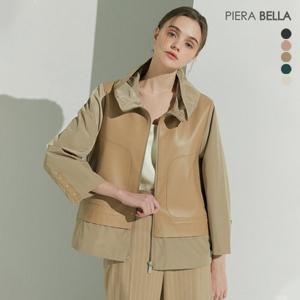 [쿠폰할인] 피에라벨라 여성 램스킨 레더 블록 재킷 5종 택1