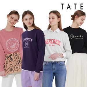 [TATE] 테이트 24SS 여성 스프링 올데이 코튼 블렌딩 아트웍 스웨트 셔츠 4종