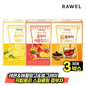 로엘 콤부차 얼그레이/레몬/애플망고맛 유산균 분말스틱 3박스(90포)