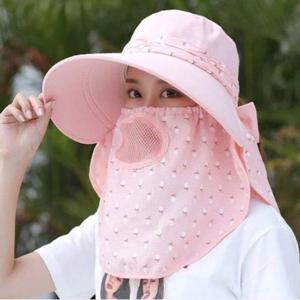 [다잇템]여성 햇빛가리개 마스크형 썬캡 농사 밭일 모자