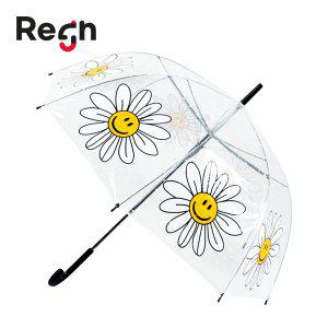 렌코리아 스마일 데이지 성인 아동 투명 비닐우산 돔형 장우산50