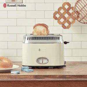[러셀홉스(가전)] 러셀홉스 레트로 스타일 전기 토스터 크림베이지 RH-2168C