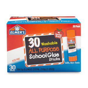 Elmers All Purpose School Glue Sticks Washable 미국 엘머스 다목적 글루 스틱 딱풀 접착제 7g 30개
