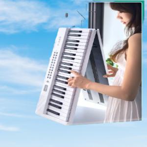 입문용 접이식 디지털 전자 피아노 건반 키보드 휴대용 폴딩 충전식 전자오르간 61키 블루투스 점등