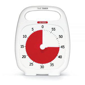Time Timer PLUS 60분 탁상용 시각적 타이머 카운트다운 타이머, 휴대용 손잡이가 있음, 교실, 사무실, 홈