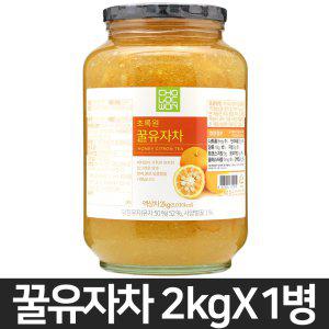 초록원 꿀유자차 2kg 1병 액상차 새콤달콤 유자에이드