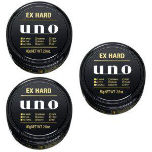 Shiseido UNO EX Hard Wax 일본 시세이도 우노 익스트림 하드 헤어 왁스 80g 3팩