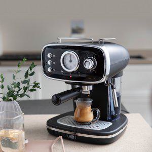 플랜잇 커피머신 가정용 에스프레소 원두 반자동 커피 머신기 기계 컴팩 블랙 PCM-F12B