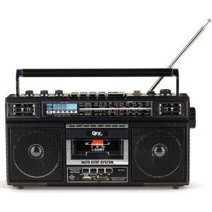 QFX J220BT Boombox 레트로 블루투스 라디오 카세트
