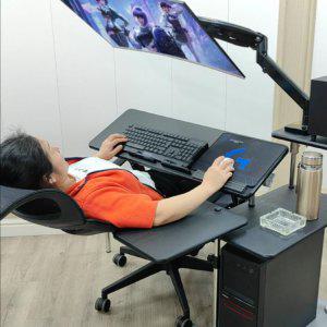 누워서 게임 게이밍 책상 의자 세트 베드테이블 각도조절 모니터암 리프트테이블