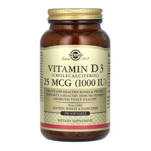 솔가 비타민 D3 콜레칼시페롤 25mcg 250캡슐 지용성 선샤인 비타민 햇빛