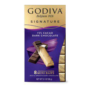 고디바 72 카카오 다크 초콜릿 8 미니바 90g 벨기에 프리미엄 초코렛 진한맛