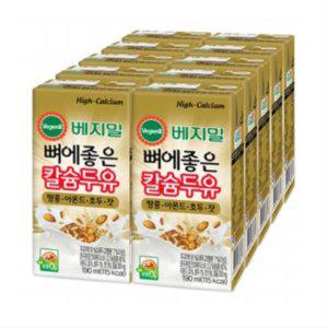 정식품 베지밀 뼈에 좋은 칼슘두유 땅콩,아몬드,호두,잣 190ML 96개